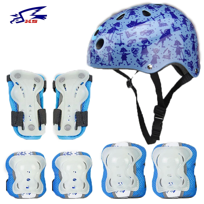 XS Volleyball font b Bicycle b font font b Helmet b font Skating Protective Gear 7Pcs