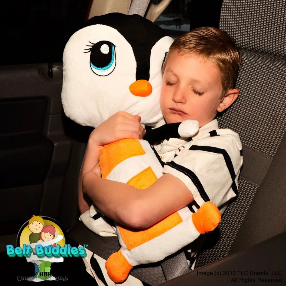 Seat Pets Tan Blue Cat penguin Car Toy Buckle up, snuggle up and go for