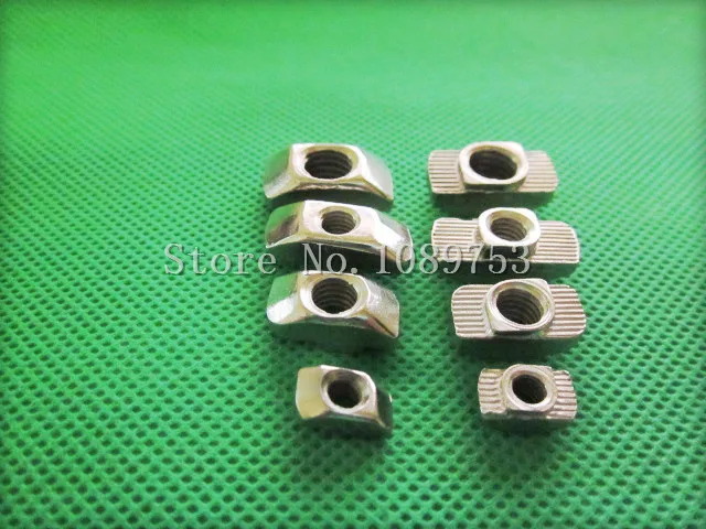 50pcs M3 M4 M5 T Slot Hammer Head Nut Nickel Plated Carbon Steel Connector T-Nut Fastener for 2020 Aluminum Profile Accessor
