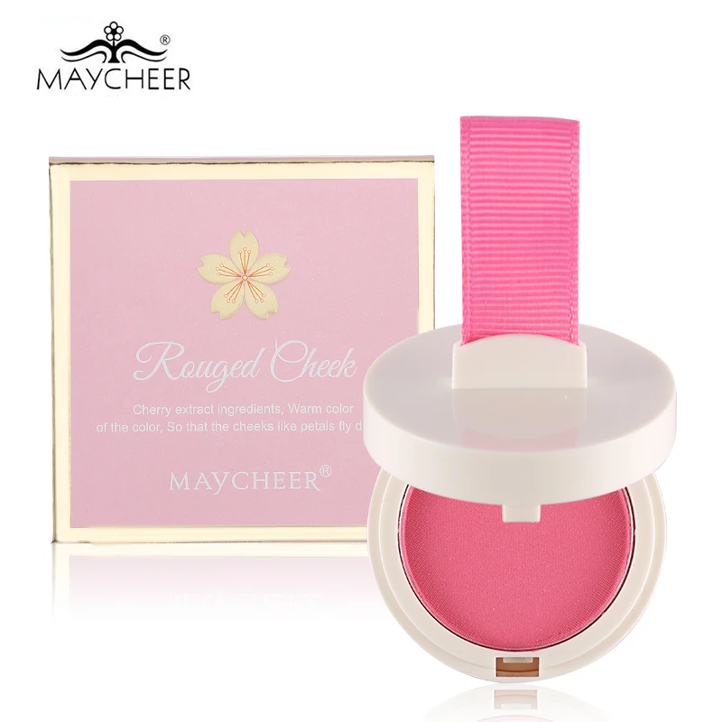 MAYCHEER, 6 цветов, красота, Сакура, румяна, матовые, минеральные, для лица, пудра, румяна, палитра с пуховкой, стойкий макияж, естественное сияние, здоровое лицо