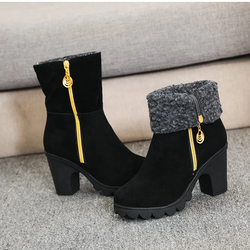 Nouveauté : Boots Fourrées YUYAN HAPPY HOUR à Talons - Du 35 au 40
