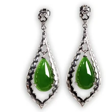 Натуральный и натуральный нефрит кулон серьги ювелирные изделия серьги капельки Jinxiang каплевидные серьги, серьги женские модели