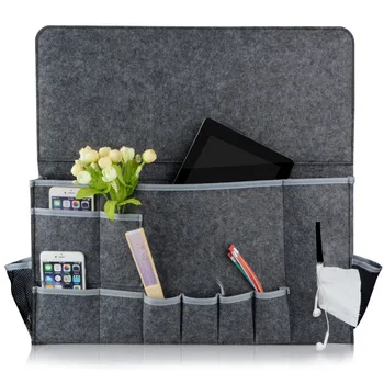 

Felt Bedside storage bag bedroom Storage Organizer Magazine pouch Tissue box finishing bags wall phone holder pocket 58*30*8cm