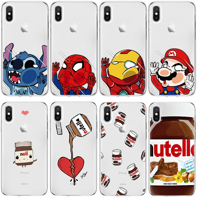 

Phone Case For iPhone 7 8 Plus 6 s 6s Cartoon Jam Spiderman For iPhone X 4 4S 5 5S SE 5C Fundas For iPhone Xs Max XR TPU Cover