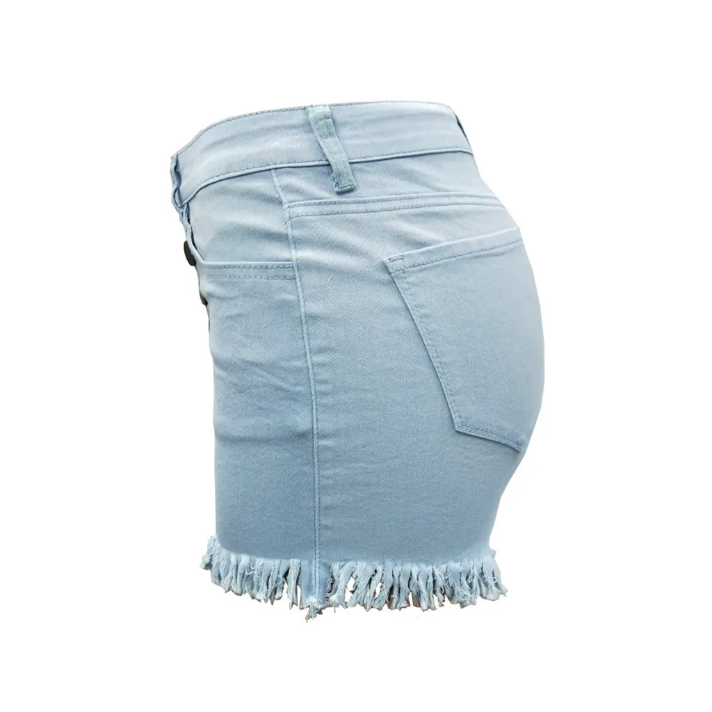 Женские шорты, Женская высокая посадка, подвижная кнопка, обтягивающие джинсовые пышные Стрейчевые шорты, джинсовые женские джинсовые шорты