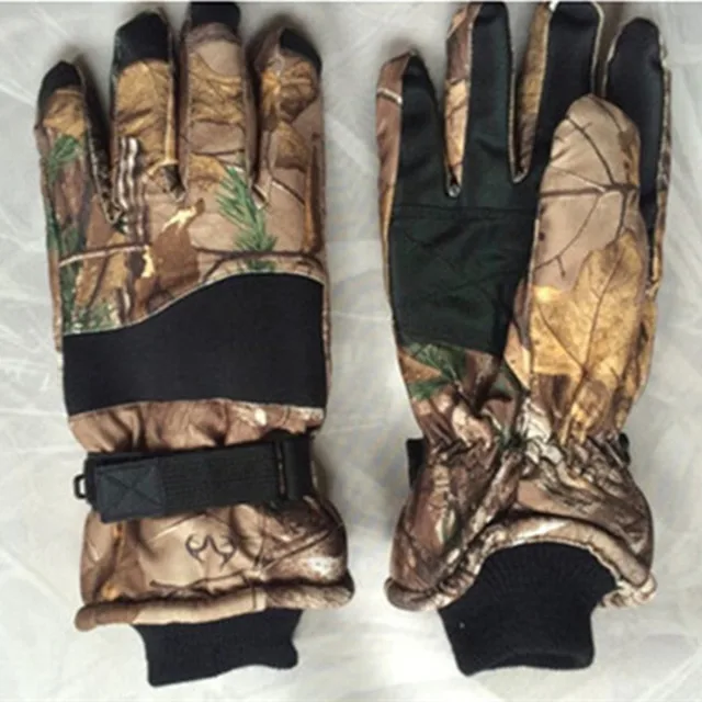 Saenshing Camo Hunting Gloves Men Women Winter Browning Fabric Pattern Tactical Gloves