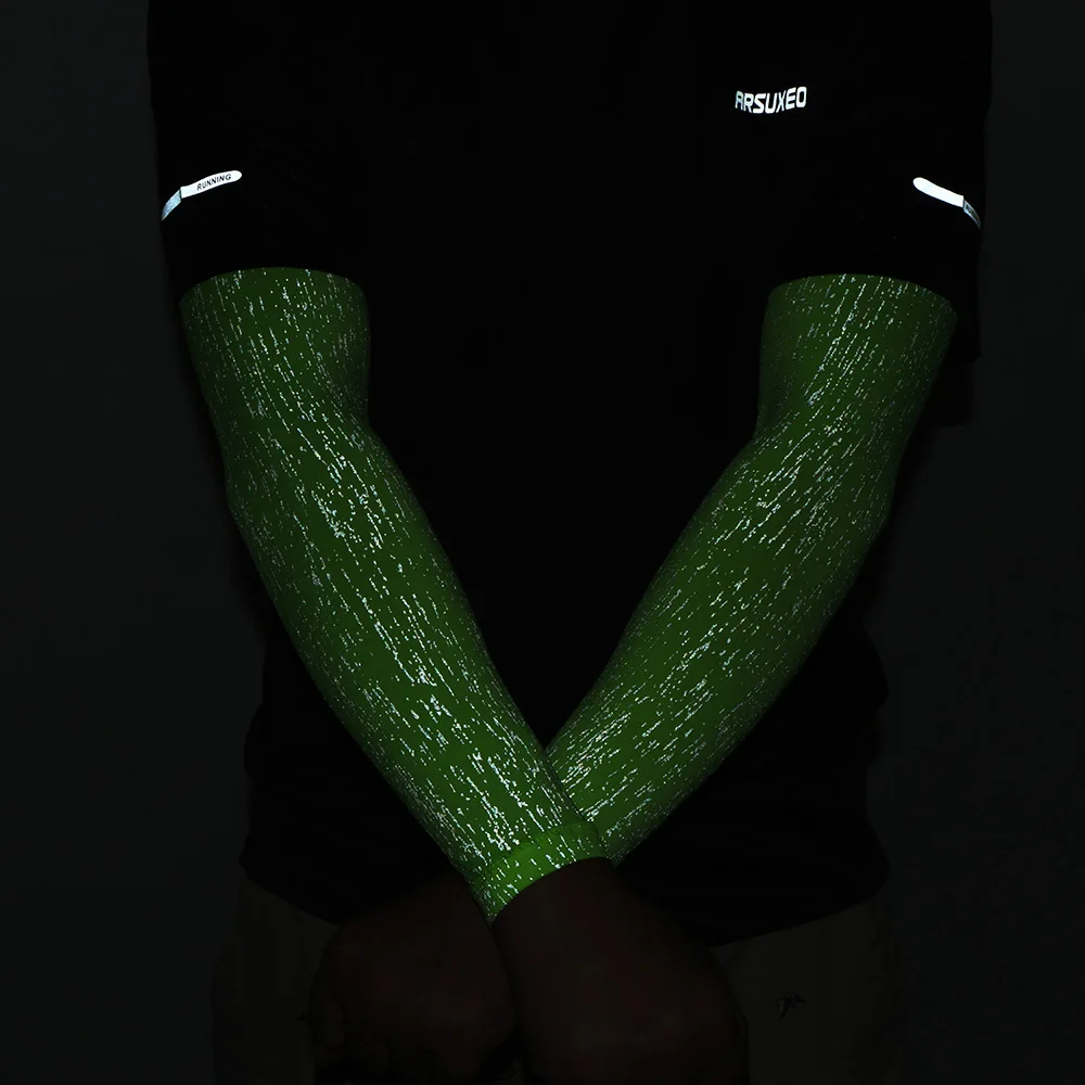 ARSUXEO Reflective Arm Sleeve Cycling Sleeves Arm Warmers Bike Bicycle