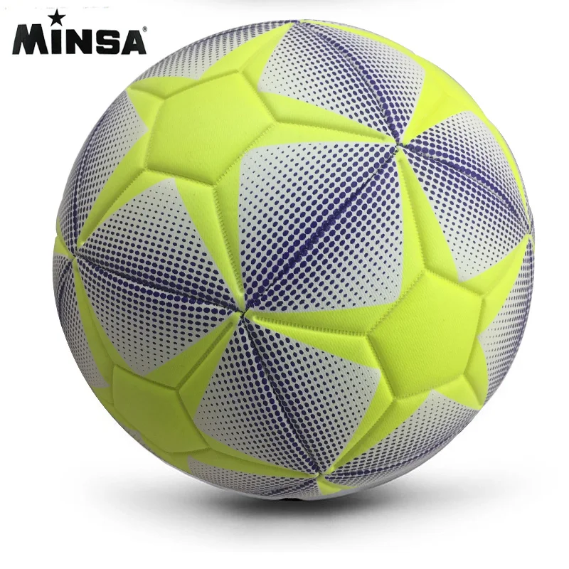 Горячая Распродажа, фирменные MINSA, высокое качество, а++ Стандартный Футбольный Мяч, ПУ футбольный мяч, тренировочные мячи, официальный размер 5 и Размер 4