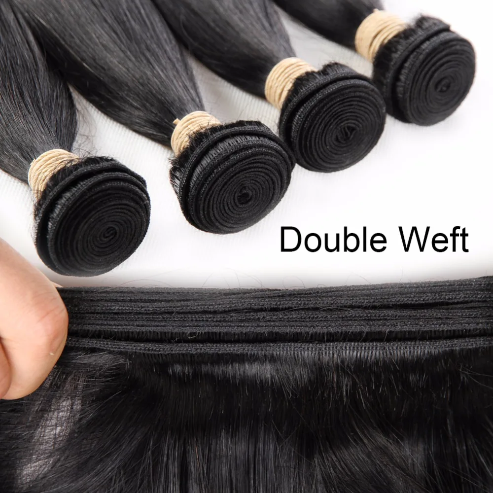 HC Hair Peruvian Straight Hair 3 Bundles Deals 100% Human Weave Bundles 8-28inch Natural Color Non Remy Extensions