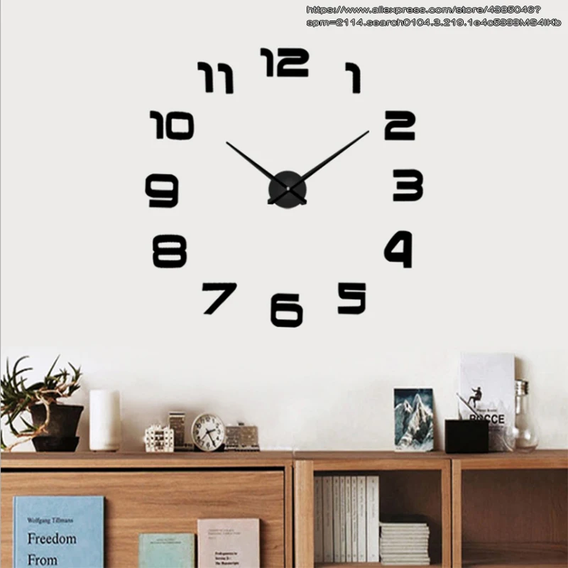 

Quartz mechanism wall clock modern design home decoration accessories diy wall stickers 3d large wall clock free shipping