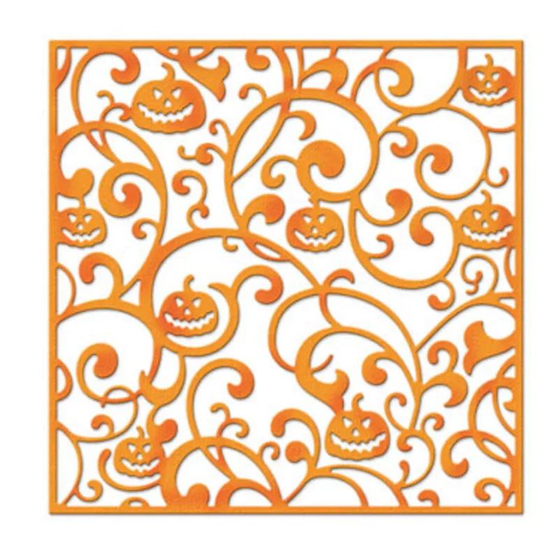 

Devil Pumpkin Square Background Halloween Frame Metal Cutting Die for Scrapbooking Embossing Dies Craft Halloween Party Decor