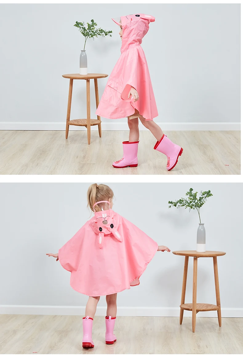 11.FreeSmily Raincoat for Children Rain Coat Kids Cloak Type Rainwear Rain Coat Printed Poncho Kids Rainproof Student Rainsuit
