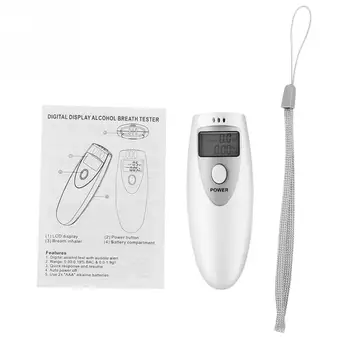 

Single Screen White Portable Breath Alcohol Tester Digital LCD Breathalyzer Analyzer Detector Body Fat Monitors Toiletry Kits