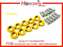 10PCS M6x20MM Yellow Aluminum Fender Bumper Washers and Bolts dress up kit/Engine Screw Kit Set for Honda Civic Integra RSX EK