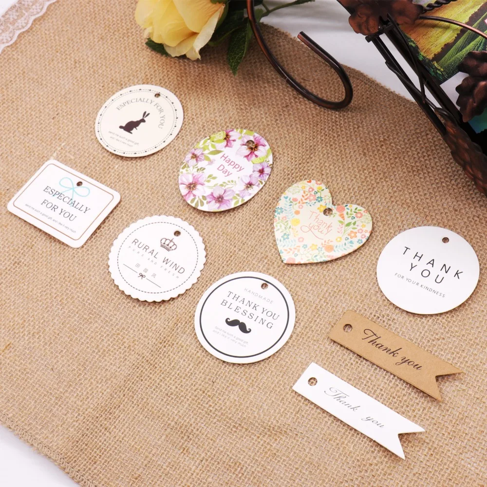 

10pcs DIY Kraft Paper Tags Handmade Thank You Tags Baking Tags Wedding Party Note Kraft Gift Wrapping Supplies Vintage Wedding