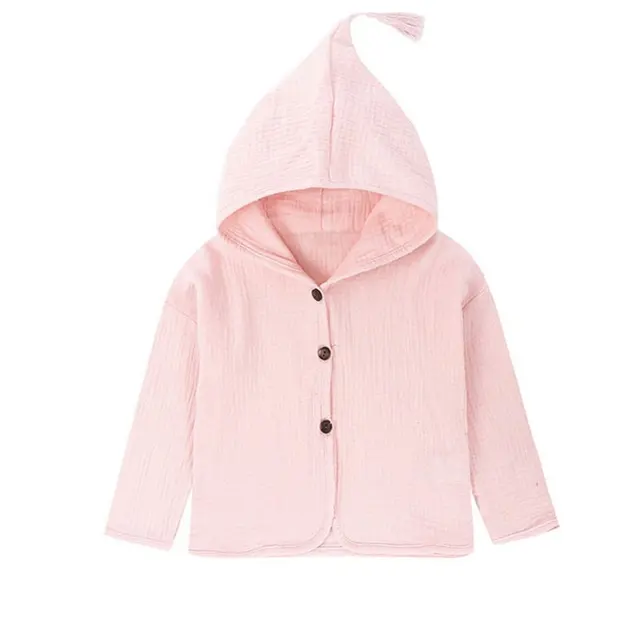 Tops Shirt Girls Jackets Kids 2019 New Baby Boys Clothing Tassel Hat Design Cotton Linen Children Cardigan 1-6Y Blouse Toddler pink