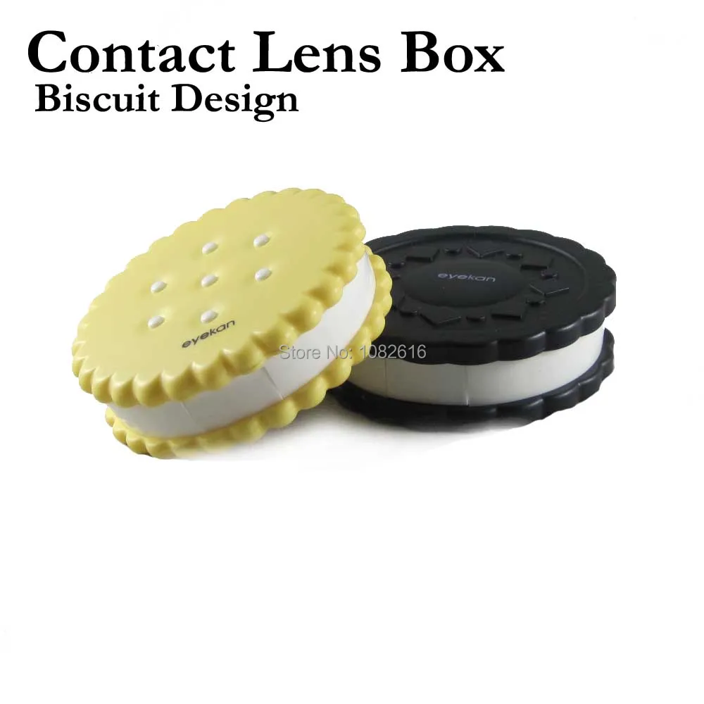 

Biscuit Design Unisex Contact Lens Box for Eyes Women Men Fashion Cleaning Case For Glasses Carry Holder Container