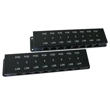 Пассивный инжектор 8 портов черный 10/100 Мбит/с мощность по Ethernet наборная панель POE для Ubiquiti, Mikro Tki, OpenMesh