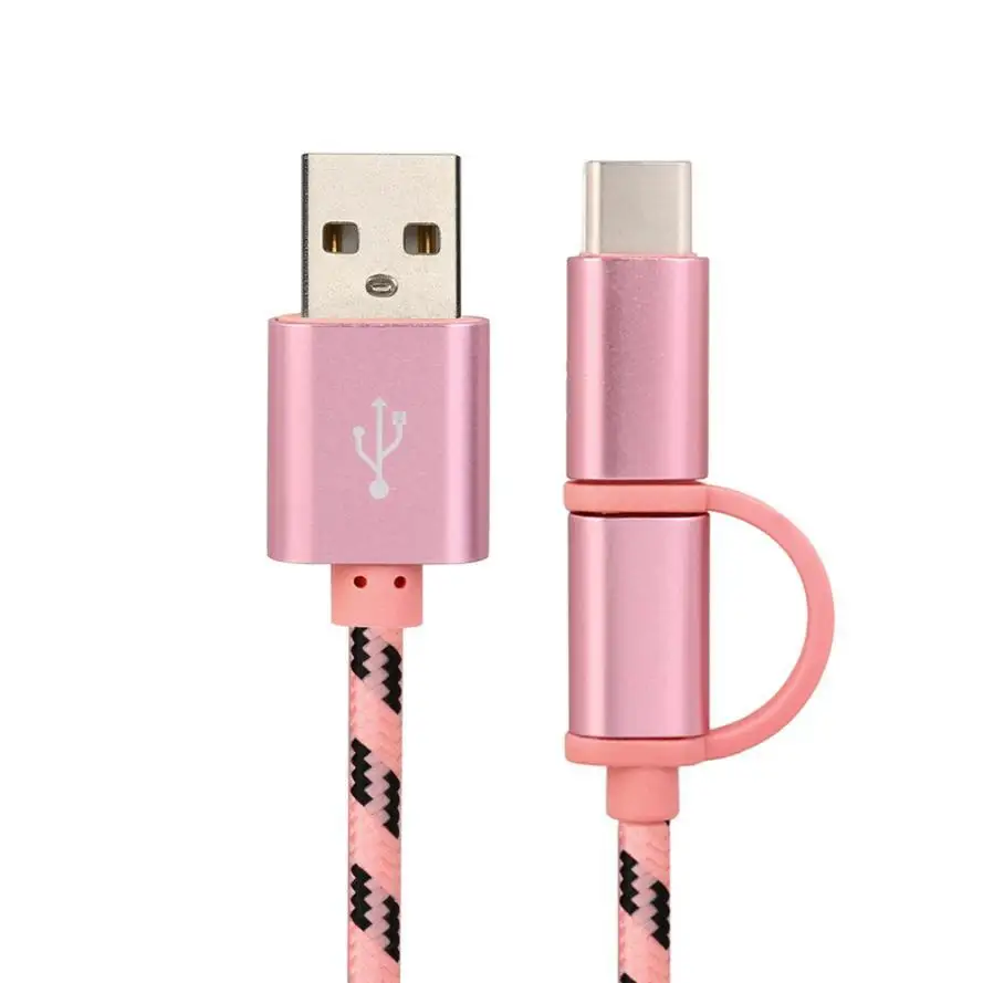 2 в 1 Micro USB и usb type C адаптер кабель для зарядки данных Micro usb type C телефонный кабель для samsung Xiaomi OnePlus huawei и т. д