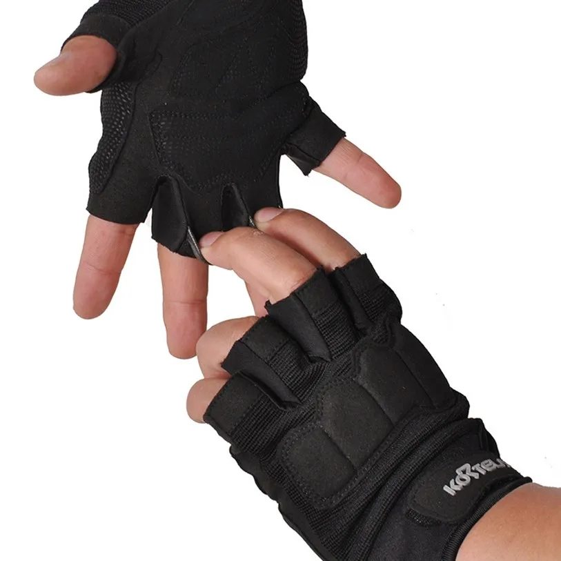 Черный Многоцелевой альпинизм спортивные велосипедные перчатки с обрезанными пальцами перчатка MTB команда Для мужчин летние велосипедные перчатки