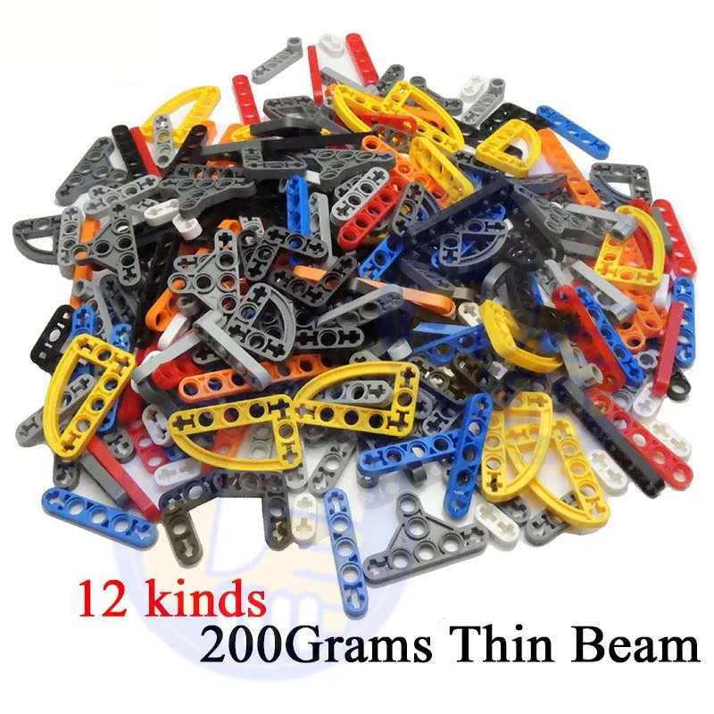 

200Grams/Lot 12 Kinds Technic Parts Thick Thin Beam Liftarm Axle Connector Bulk Building Blocks DIY Toys Compatible with legoes