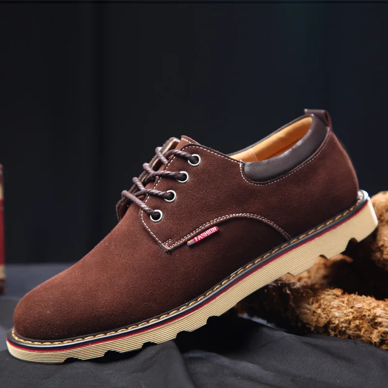 

M-anxiu Fashion British Style Men's Shoes Comfortable Breathable Large Size 38-47 Leather Shoes Trend Suede Leather Shoes