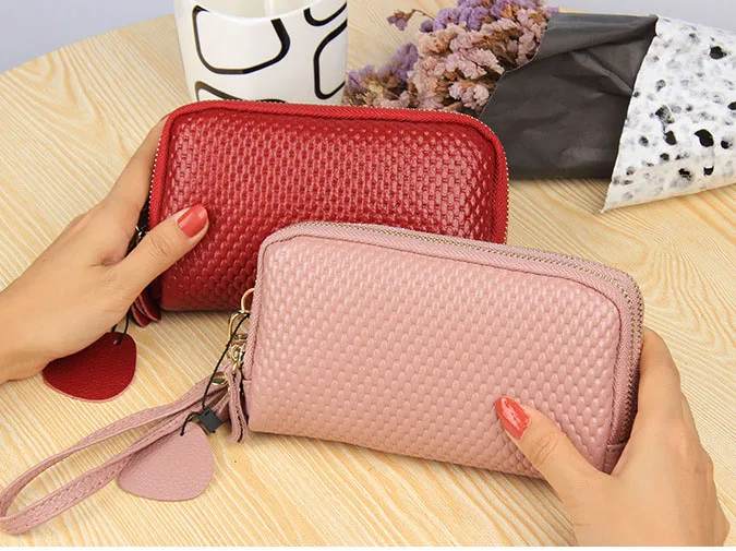 Long Women Wallet Genuine Leather 2 layers Zipper Wristlet Bag Big Capacity Lady Clutch Coin Purse Mobile phone bag Long Women Wallet Genuine Leather 2 layers Zipper Wristlet Bag Big Capacity Lady Clutch Coin Purse Mobile phone bag