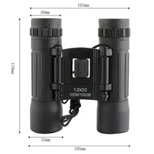 Mini Hd Wide-angle Binoculars Telescope 12X30 Portable Red Membrane Optics Binocular hunting Mini Telescope Luneta Binoculos