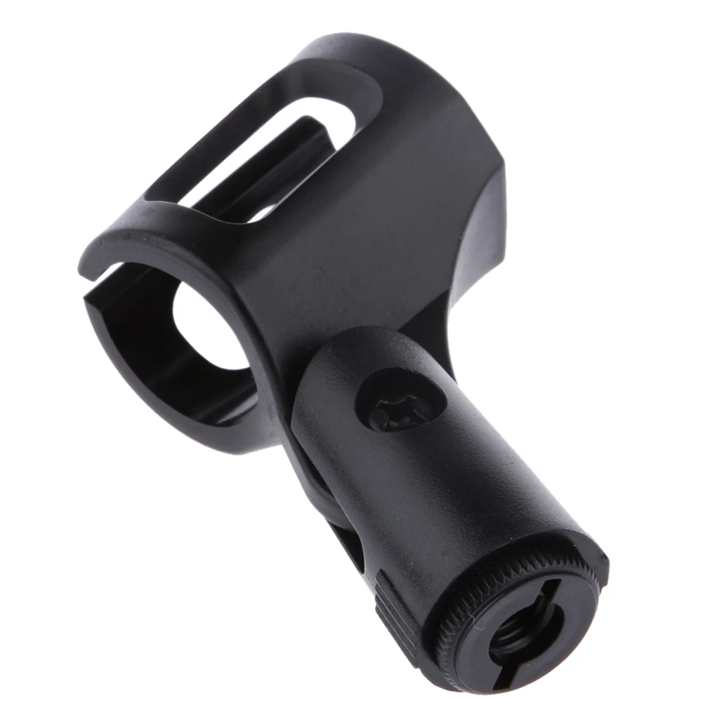

Black Universal Wireless Plastic Microphone Clip/Holder with Flexible Soft Plastic Construction Mount Stand
