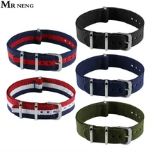 Atividade quente qualidade superior 12mm 14mm 16mm 18mm 20mm 22mm branco marinho vermelho para mergulhador 3 keepers nato à prova dwaterproof água cinta de náilon relógio banda