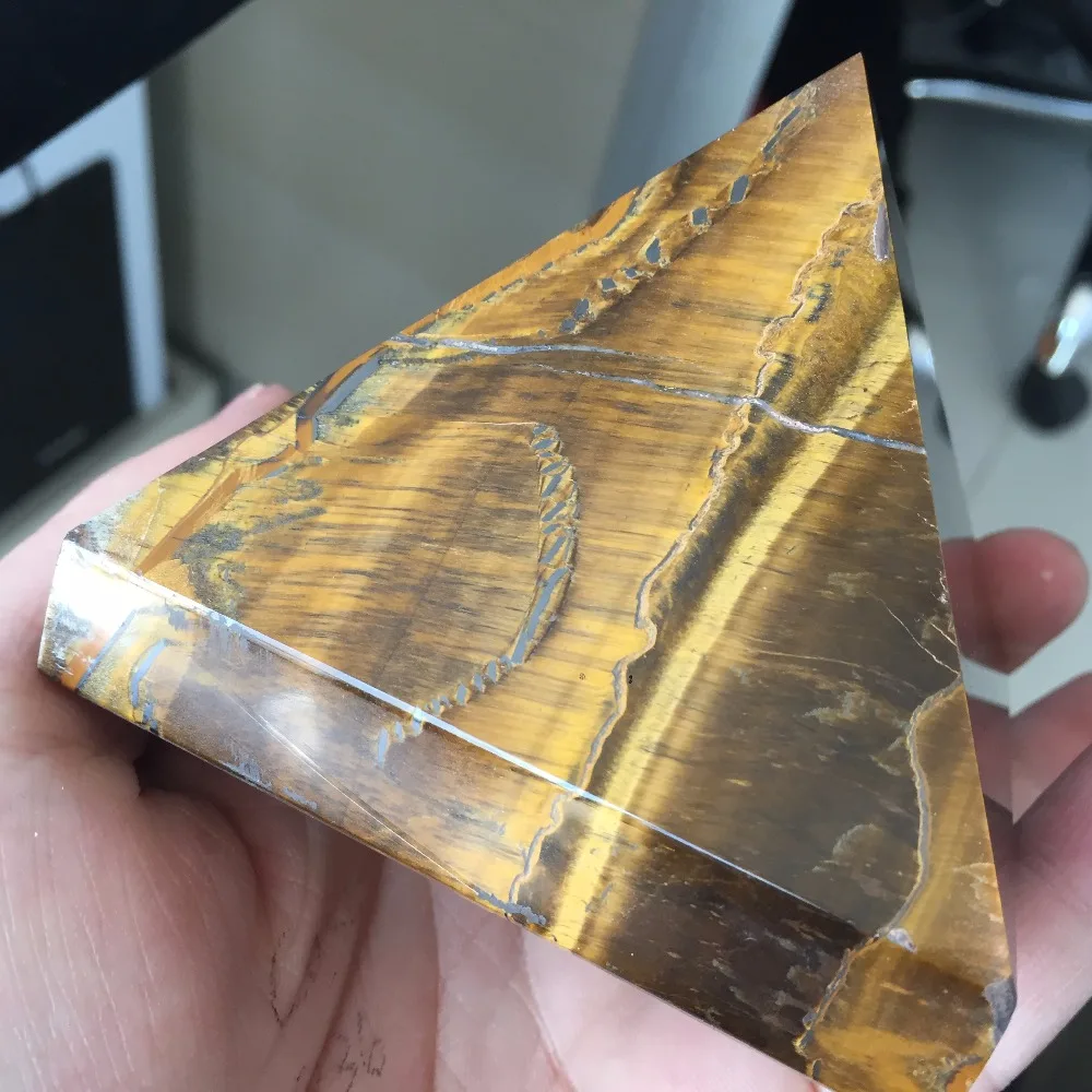 BY8 (80*80*70 мм) AAA + Rock Tiger Eye Stone исцеляющая Пирамида 2019 горячая Распродажа натуральные