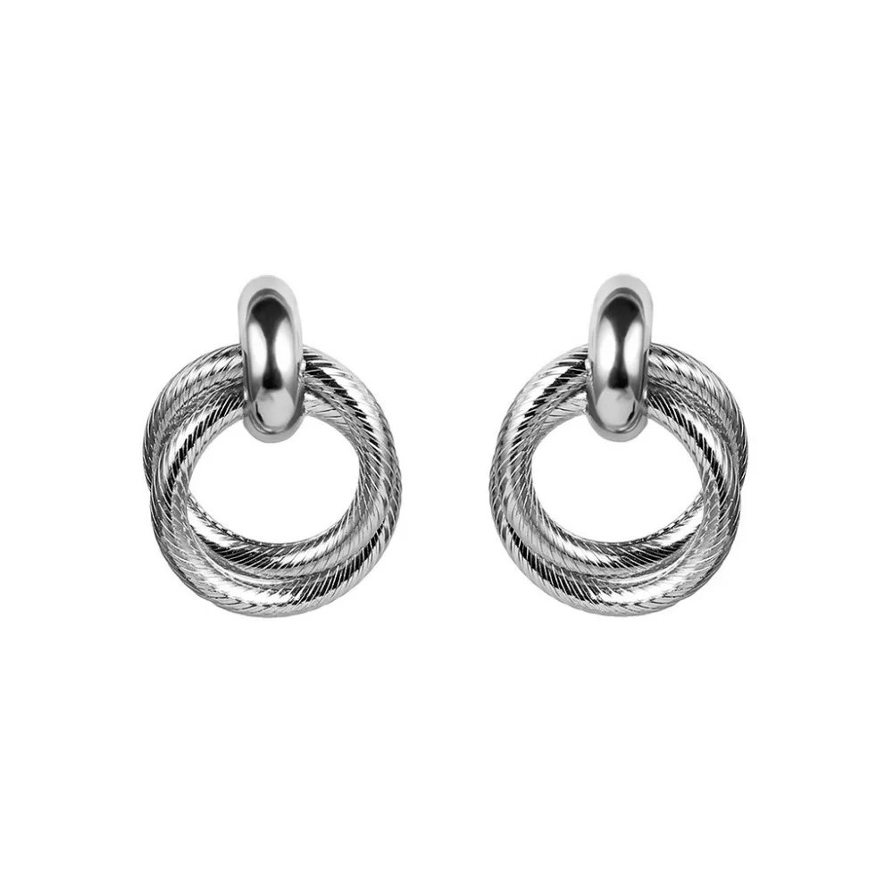 

Women Simple Double Twisted Ring Personality Cold Wind Thread Business Earrings L0320