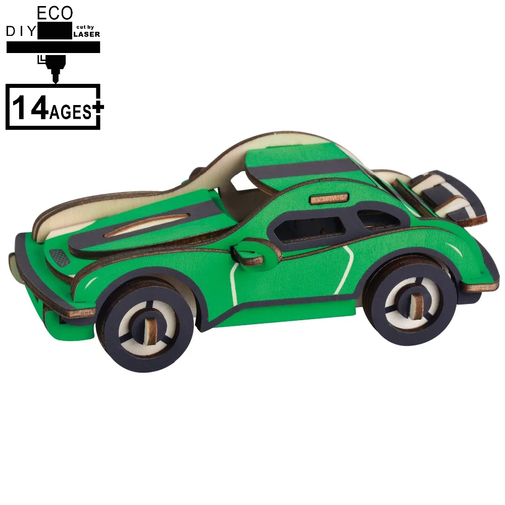 3D Монтессори Образовательные Деревянные Пазлы Модель автомобиля игрушки для детей взрослых головоломки игры творчества, ремесел для детей