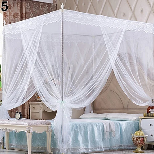 No Frame Luxury Lace Canopy Insect Mosquito Net Bed Netting Full Queen King Size