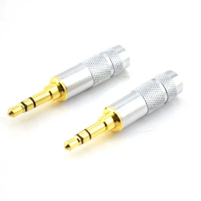 Good Quality OEM ODM 10pcs 3 5mm Audio Plug 24K Gold Plated 3 Pole DIY Headphone Plug