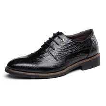 2017 All Season Hot font b Men b font Crocodile Grain Genuine Leather font b Shoes
