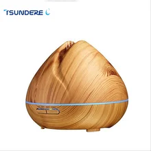 TSUNDERE L 400ML Ultrasonic Aroma Essential Oil Diffuser Air Humidifier Cool Mist Maker Aromatherapy with Wood Grain for Home