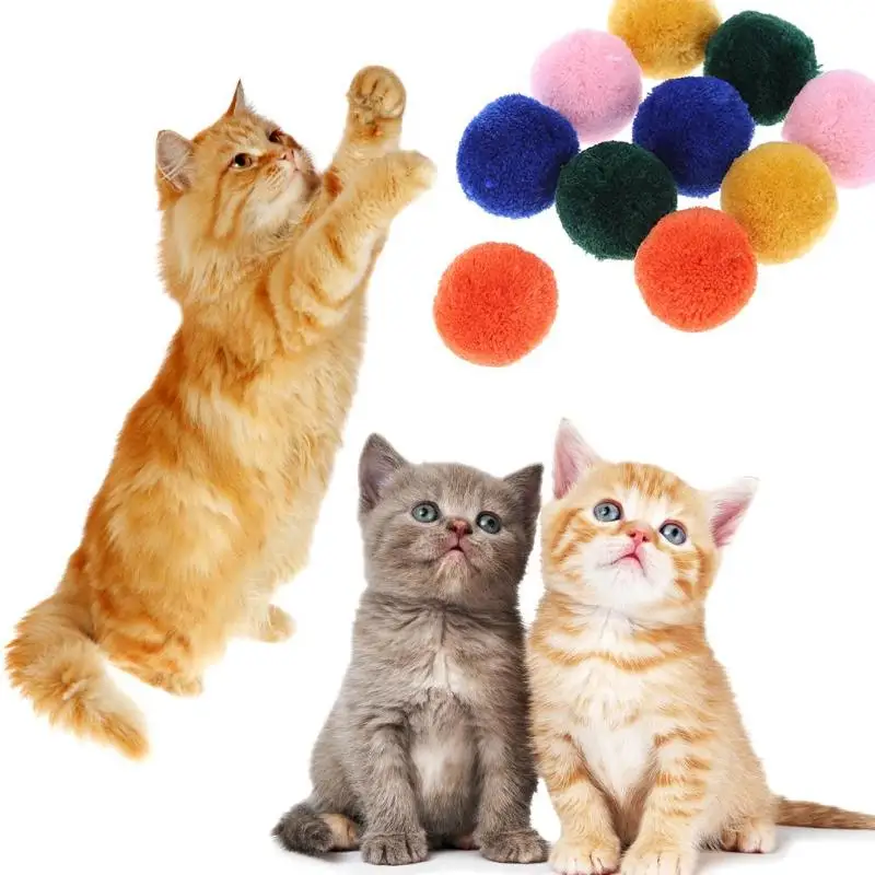Buy 12pcs Soft Plush Cat Bite Balls Pets Puppy Ball