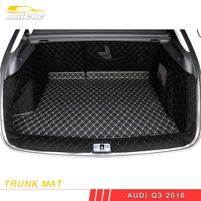 

ANTEKE for Audi Q3 2016 2017 2018 Car Styling Leather Trunk Mat Pad Tray Carpet Cushion Interior Accessories