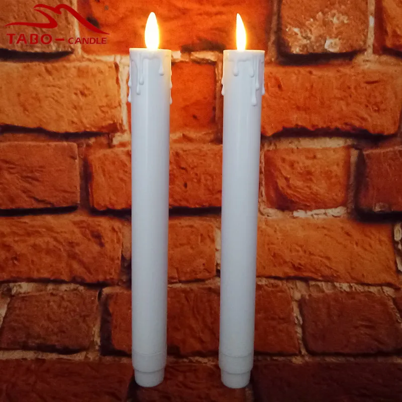 2Pcs 2AA Battery Operated LED Taper Candle Indoor & Outdoor Use 9