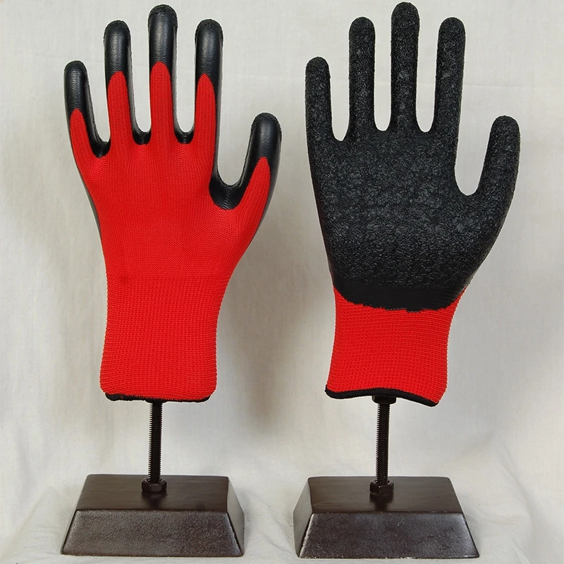 Перчатки для безопасности работы красные Полиэстеровые черные пеммеханические рабочие Перчатки универсальные рабочие перчатки для чистки пальцев латексные защитные