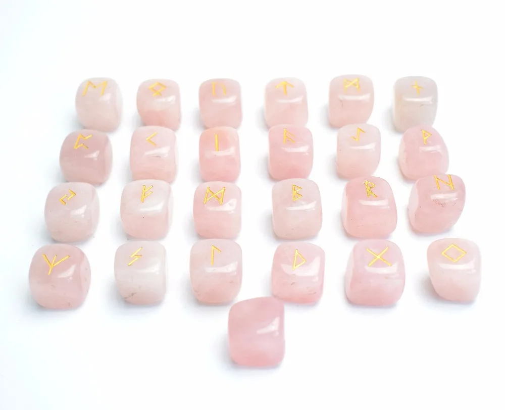 Rose Quartz Rune Stones (7)