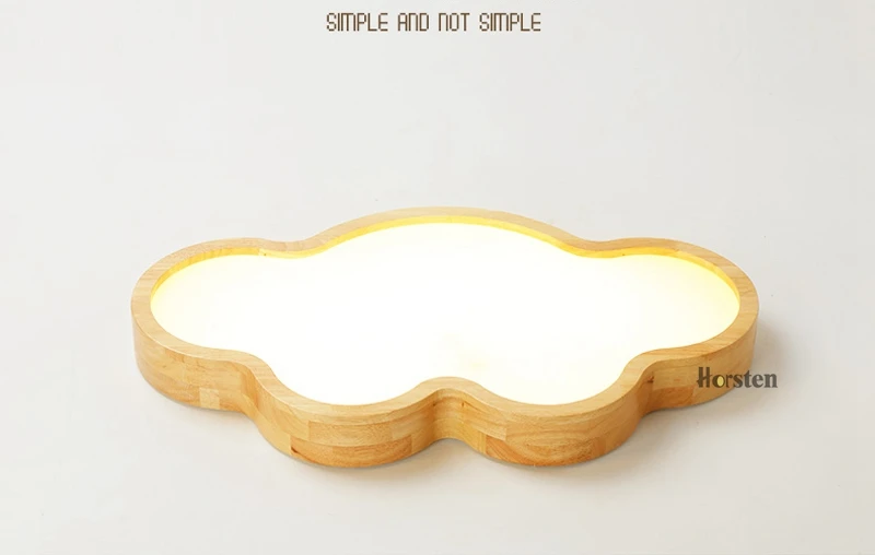 Nordic Japanese Creative Clouds LED Ceiling Lamp Wooden 24W Child Baby Room Lights Ceiling Lamps Bedroom Decoration Lights (2)