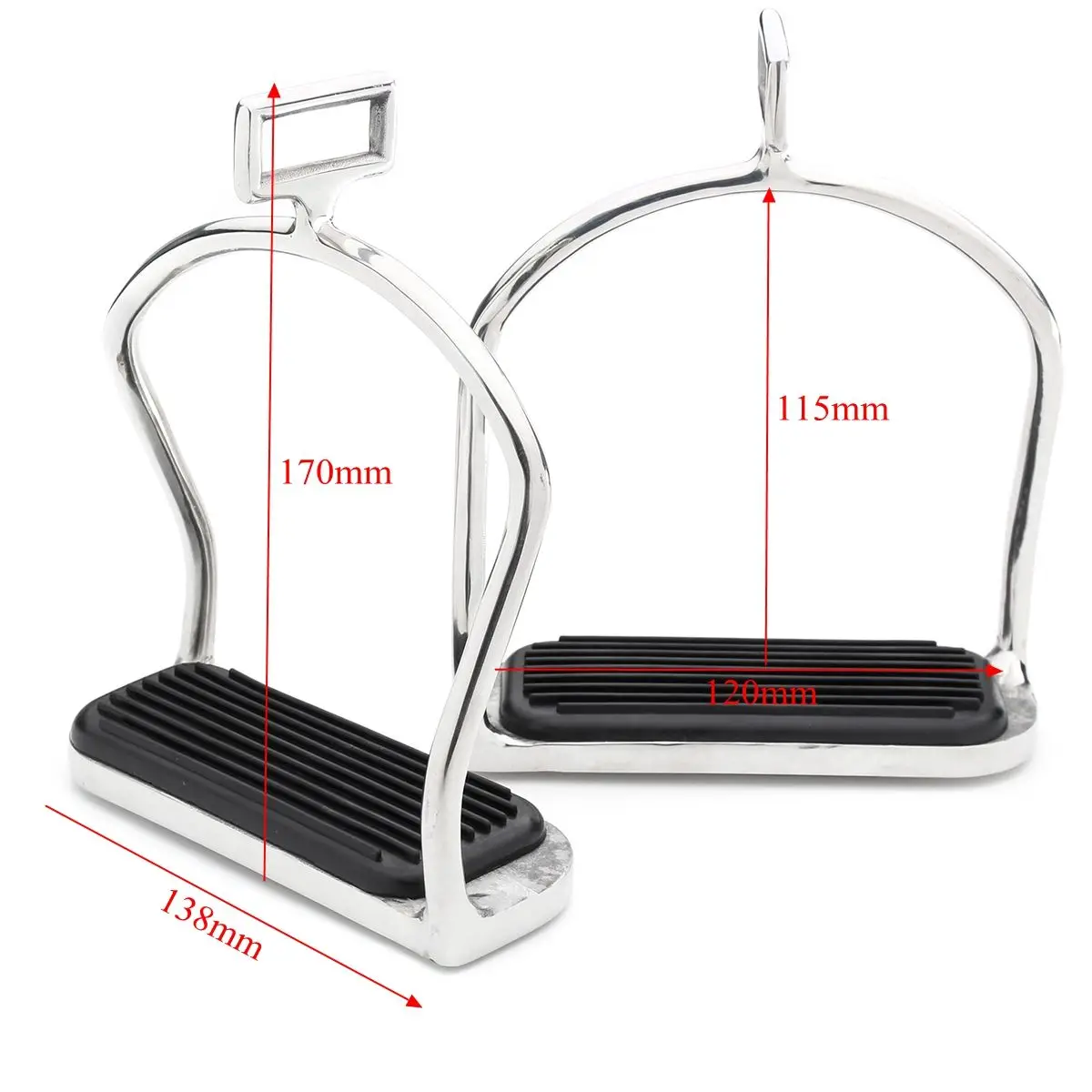 Конский стремена для верховой езды из нержавеющей стали с двойным согнутым защитным перемешиванием утюги
