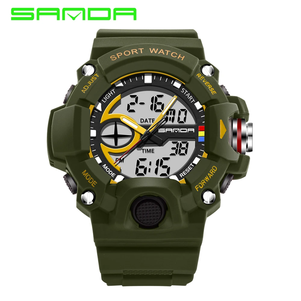 

2017 SANDA led waterproof electronic watch outdoor sports watch function of pupils Alarm Date Chronograph LED Back Light watch