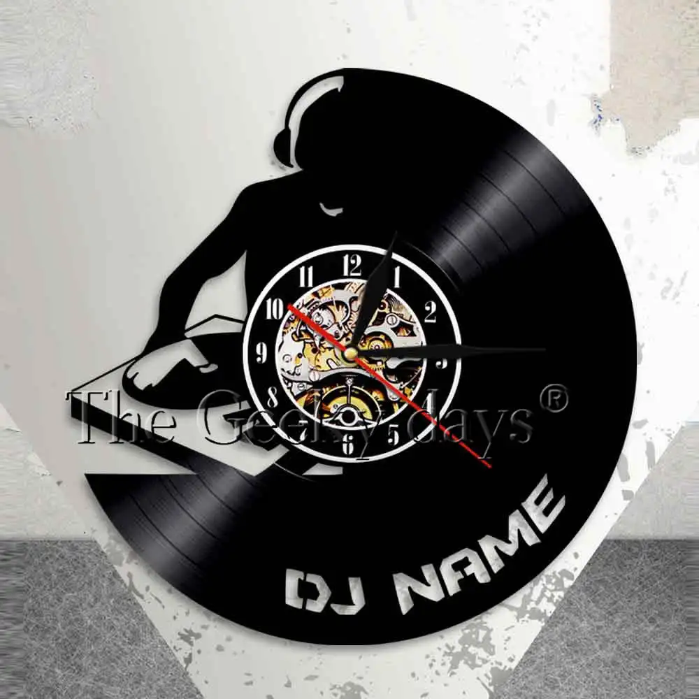 Флуоресцентные настенные часы персонализированные DJ сделанные на заказ