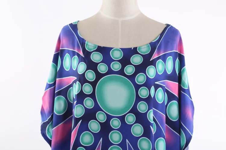 Womens Boho Plus Size Maxi Beach Dress Swimsuit Cover Up Long Kaftan