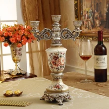 Домашний Европейский декор смола три украшения гостиной украшение голова Подсвечник свадебные подарки