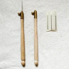 Деревянная ручка крюк цветок из бисера крючком французские анти-вышивка вышитые крючком набор инструментов с 3 иглы Рукоделие