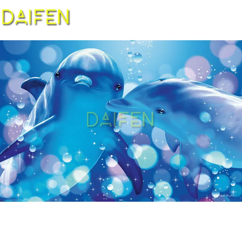 

5D DIY Diamond painting sea bottom Full Square Diamond embroidery Cross stitch animal Full Round Diamond mosaic lovely dolphin